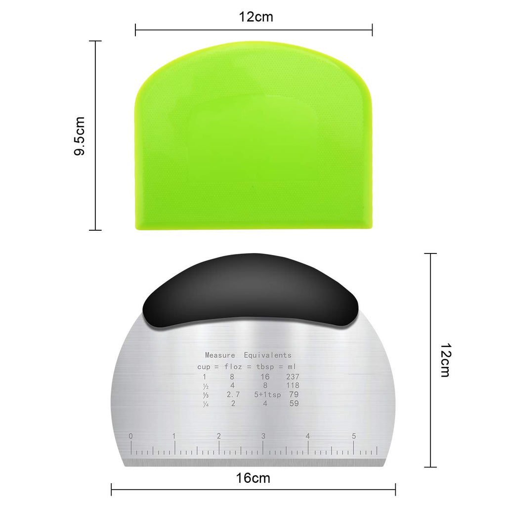 Grattoir à Pâte,3pcs Corne Patisserie,Coupe-Pâte Plastique,Grattoir à Pâte en Plastique et Acier Inoxydable pour Cuisine,Pâtisserie,Crêpes