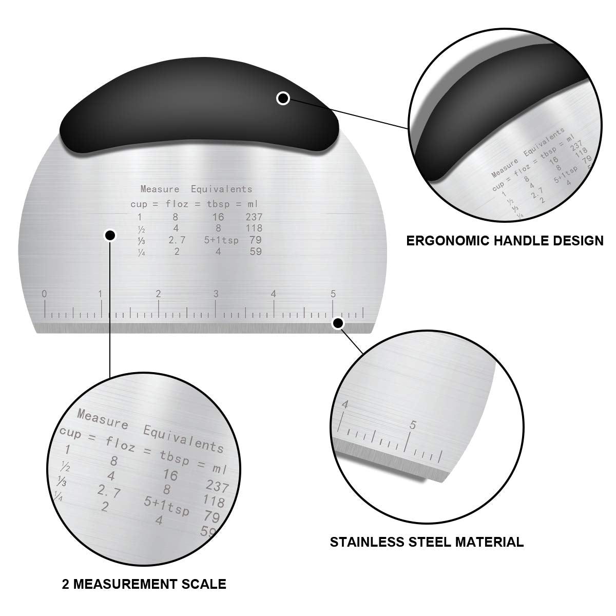 Grattoir à Pâte,3pcs Corne Patisserie,Coupe-Pâte Plastique,Grattoir à Pâte en Plastique et Acier Inoxydable pour Cuisine,Pâtisserie,Crêpes