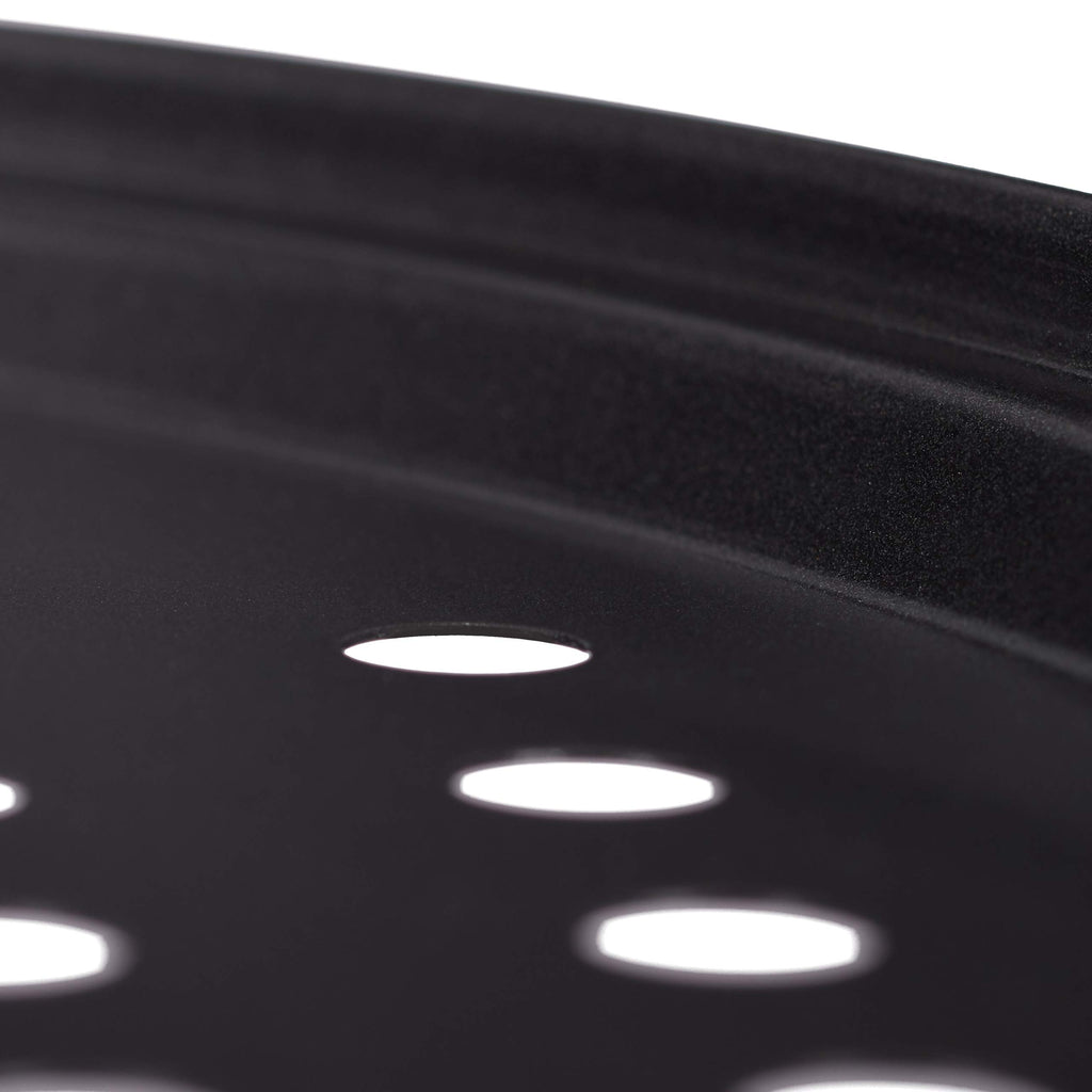 Lot de 2 moules à pizza ronds perforés antiadhésifs en acier carbone Gris Ø 32 cm