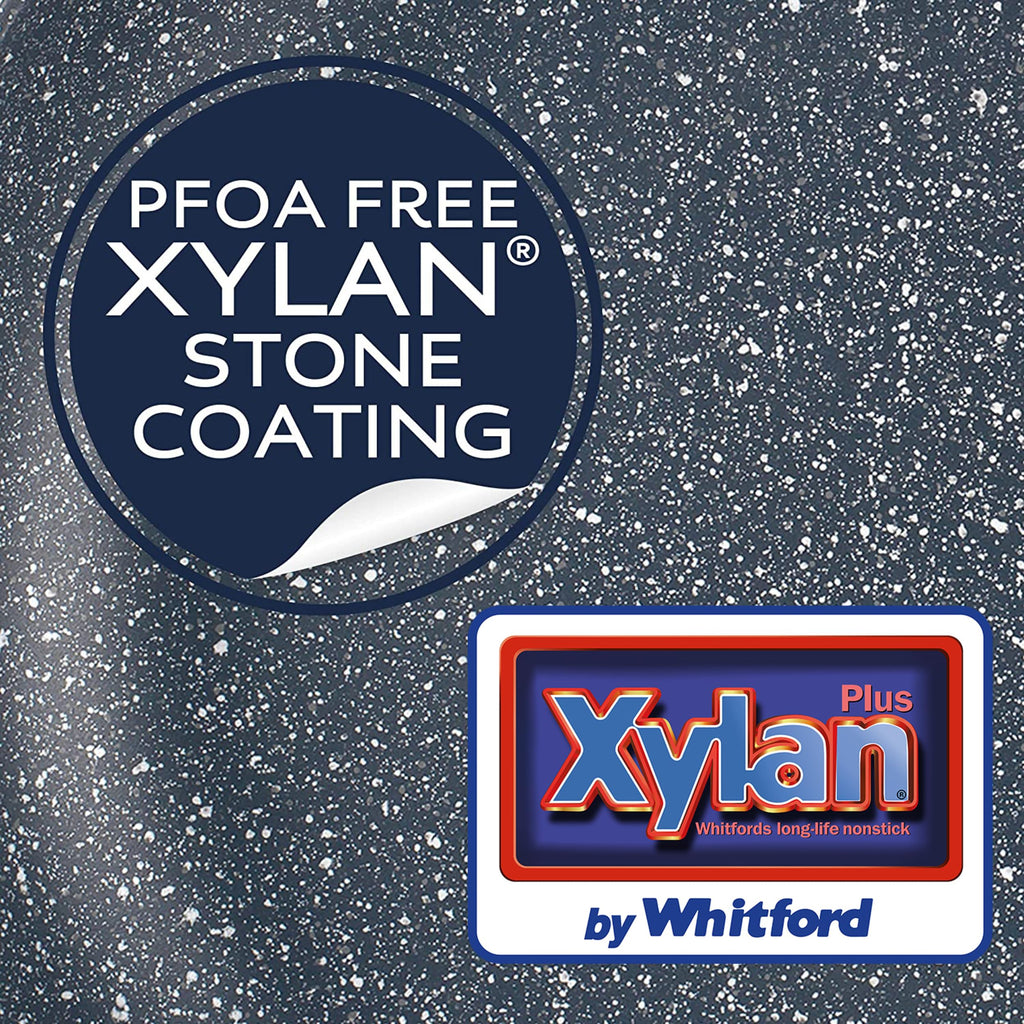 Set de 2 Plaques à Pizza Perforées 37 cm, Plateaux à Pâtisserie Non-Antiadhésifs, Idéaux pour Cuisson de Pizzas, Pain à l'Ail et Plus, Acier au Carbone, Revêtement Nightfall Stone